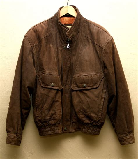 vintage brown bomber jacket